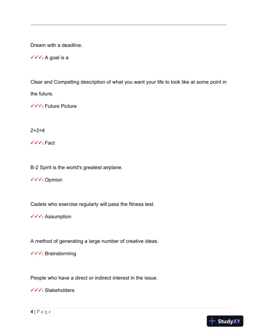 CAP Leadership Practice Exam With Answers (136 Solved Questions), page 5