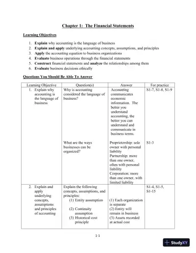 Class Notes for Financial Accounting, 10th Edition - Page 1 preview image
