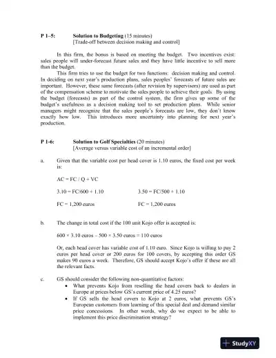 Accounting For Decision Making And Control, 9th Edition Solution Manual - Page 4 preview image