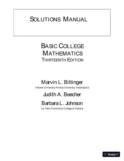 Solution Manual for Basic College Mathematics, 13th Edition - Page 1 preview image