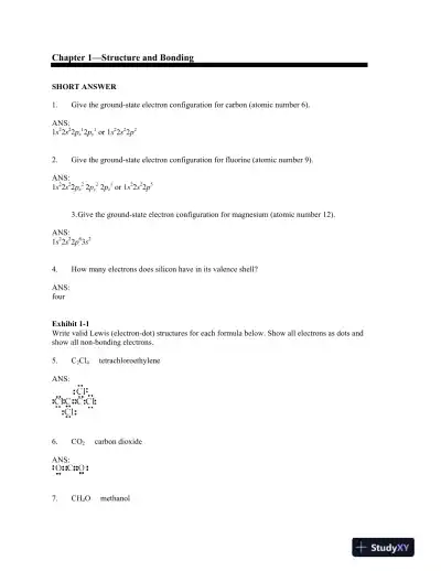 Test Bank for Organic Chemistry, 8th Edition - Page 1 preview image