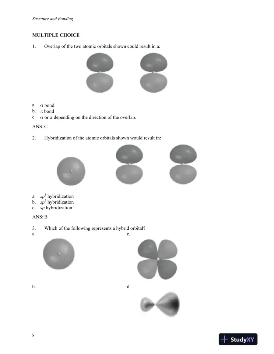 Test Bank for Organic Chemistry, 8th Edition, page 9