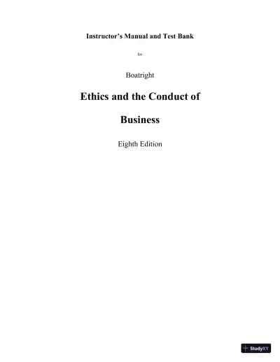 Test Bank For Ethics And The Conduct Of Business 8th Edition Test Bank - Page 1 preview image