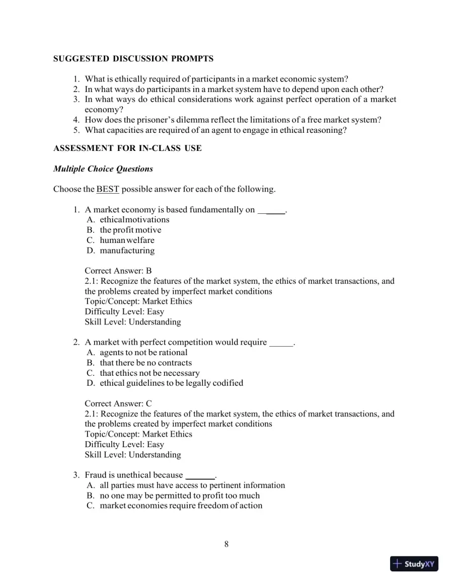 Test Bank For Ethics And The Conduct Of Business 8th Edition Test Bank, page 11