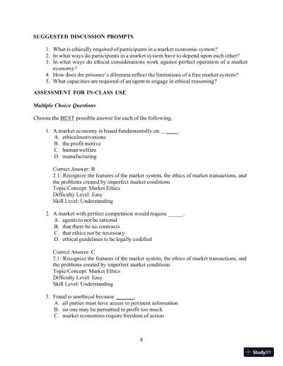 Test Bank For Ethics And The Conduct Of Business 8th Edition Test Bank - Page 11 preview image