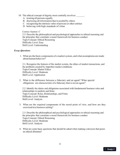 Test Bank For Ethics And The Conduct Of Business 8th Edition Test Bank - Page 14 preview image