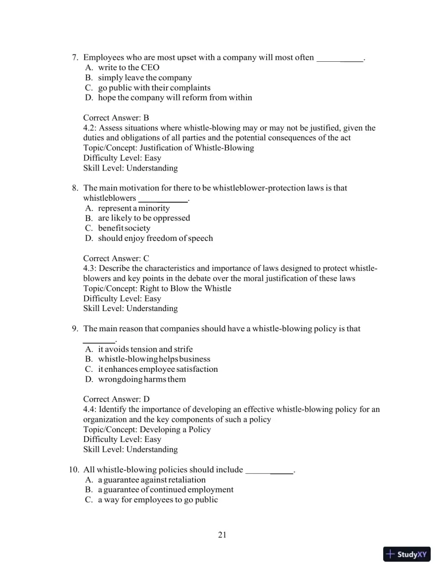 Test Bank For Ethics And The Conduct Of Business 8th Edition Test Bank, page 24
