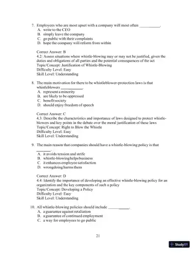 Test Bank For Ethics And The Conduct Of Business 8th Edition Test Bank - Page 24 preview image