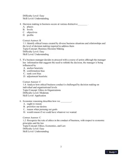 Test Bank For Ethics And The Conduct Of Business 8th Edition Test Bank - Page 6 preview image