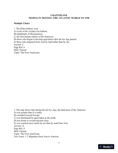 Test Bank For Visions of America: A History of the United States, Combined Volume 2nd Edition Test Bank - Page 4 preview image