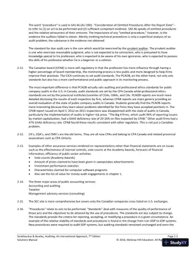 Auditing: An International Approach Seventh Canadian Edition Solution Manual - Page 12 preview image
