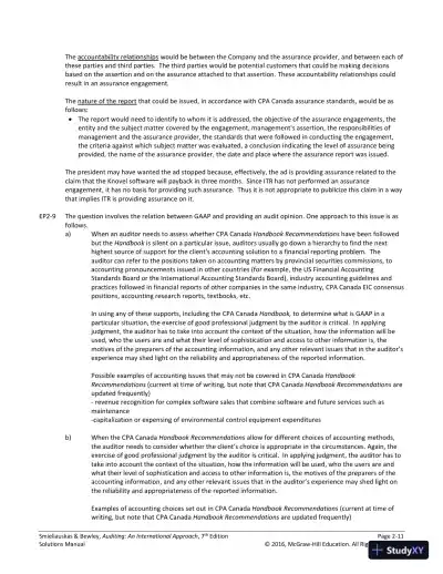 Auditing: An International Approach Seventh Canadian Edition Solution Manual - Page 20 preview image