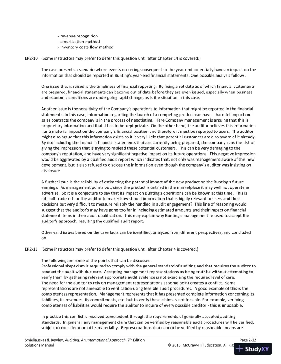 Auditing: An International Approach Seventh Canadian Edition Solution Manual, page 21