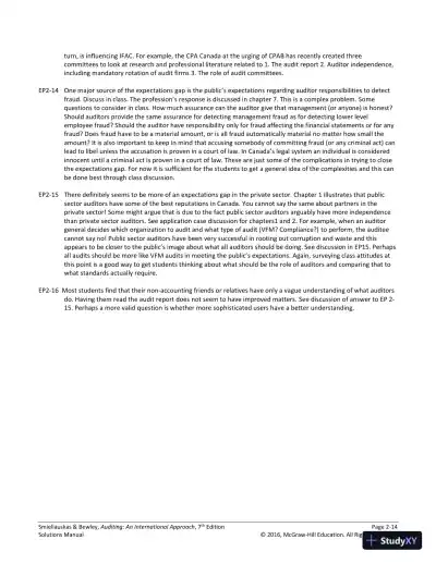 Auditing: An International Approach Seventh Canadian Edition Solution Manual - Page 23 preview image