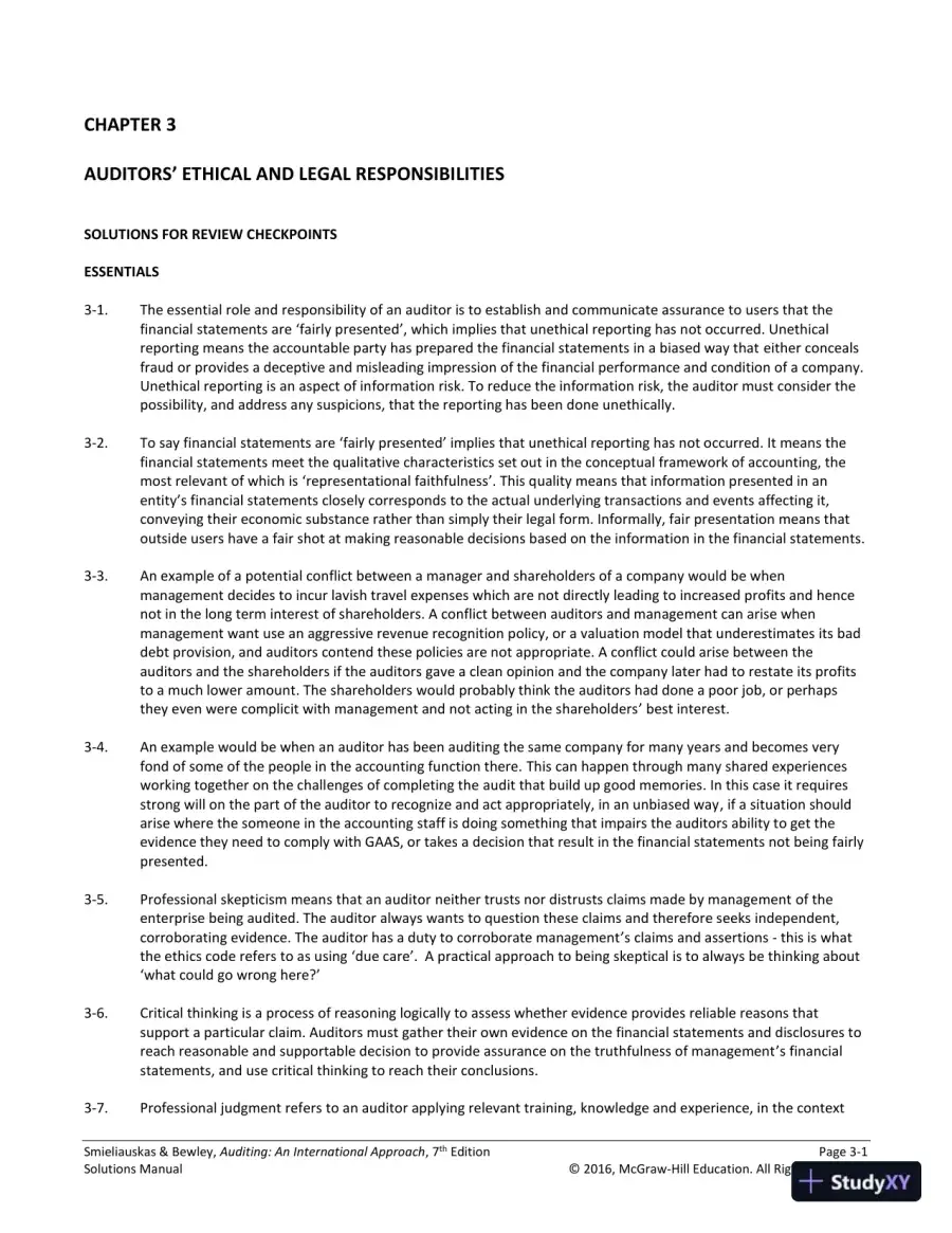 Auditing: An International Approach Seventh Canadian Edition Solution Manual, page 24