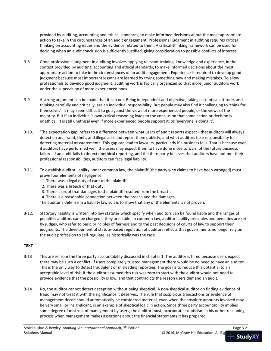 Auditing: An International Approach Seventh Canadian Edition Solution Manual, page 25