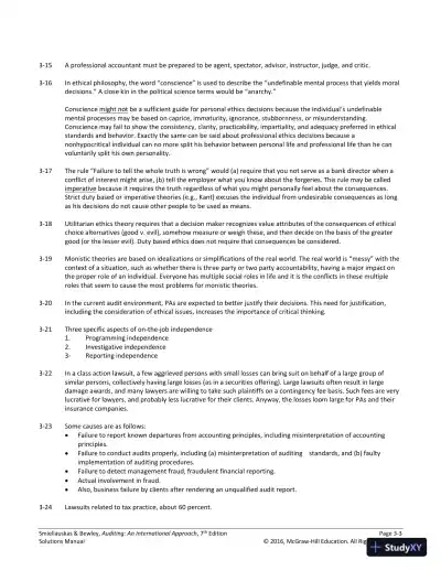 Auditing: An International Approach Seventh Canadian Edition Solution Manual - Page 26 preview image