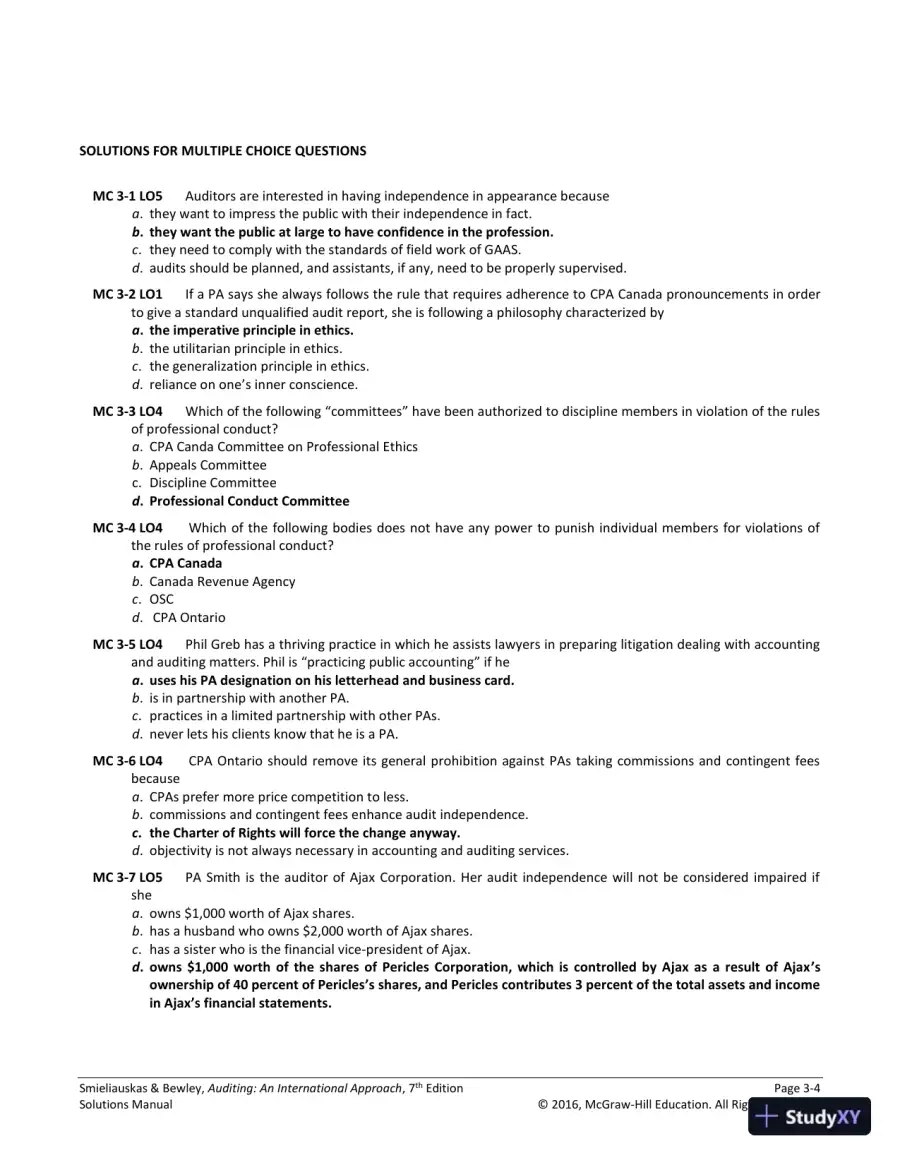 Auditing: An International Approach Seventh Canadian Edition Solution Manual, page 27