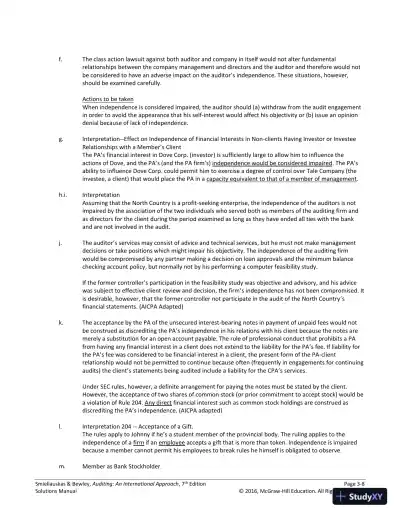 Auditing: An International Approach Seventh Canadian Edition Solution Manual - Page 31 preview image