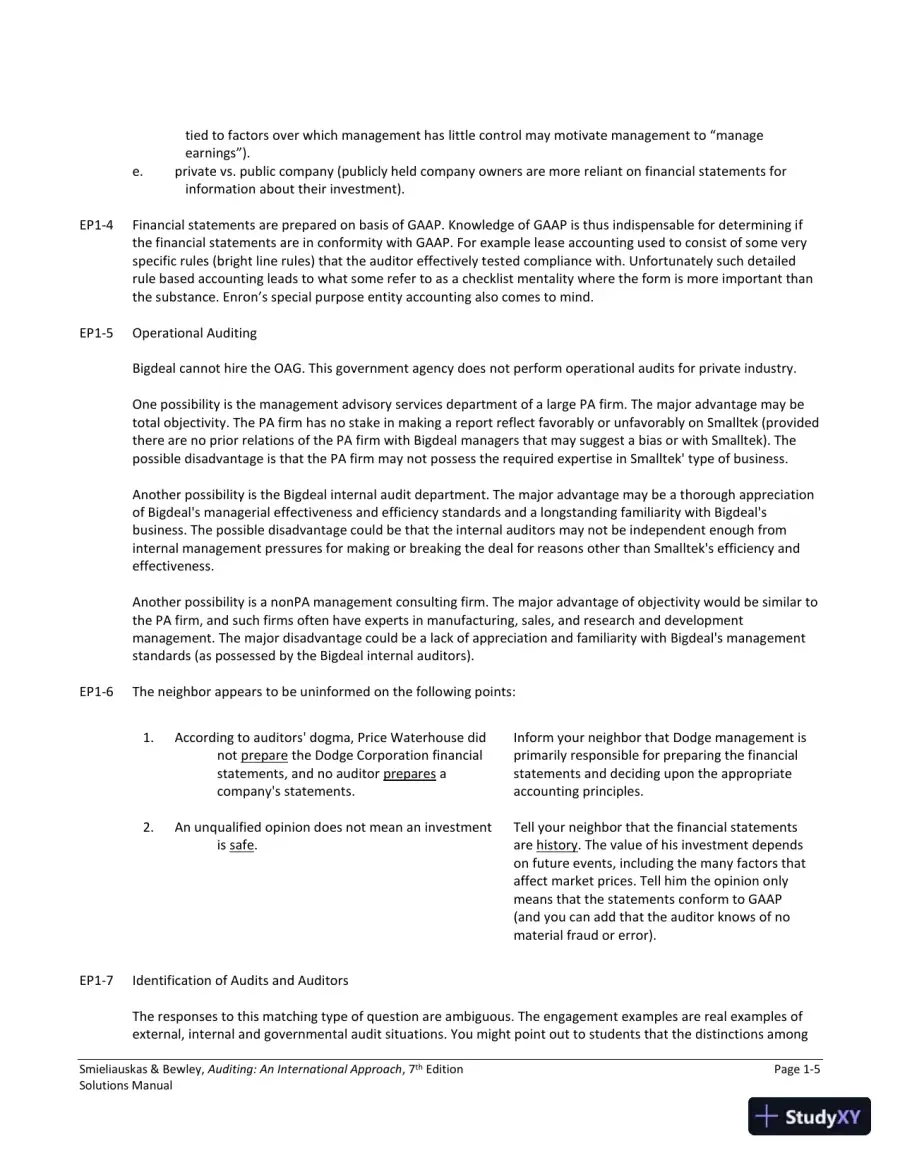 Auditing: An International Approach Seventh Canadian Edition Solution Manual, page 6