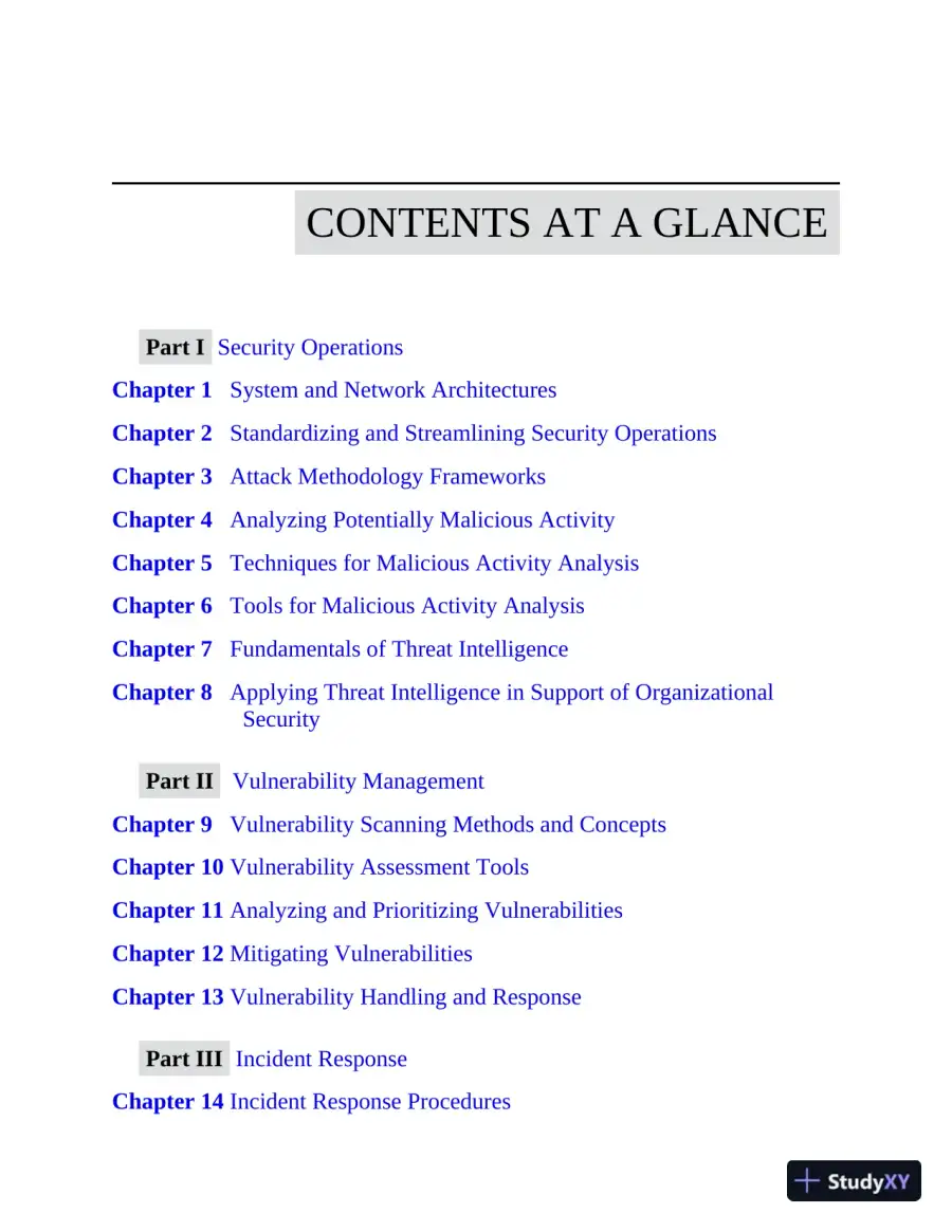 CompTIA CySA+ Cybersecurity Analyst Certification All-in-One Exam Guide (Exam CS0-003) (2024), page 11