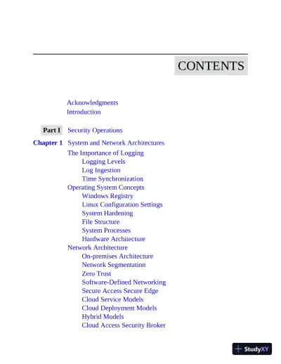 CompTIA CySA+ Cybersecurity Analyst Certification All-in-One Exam Guide (Exam CS0-003) (2024) - Page 13 preview image