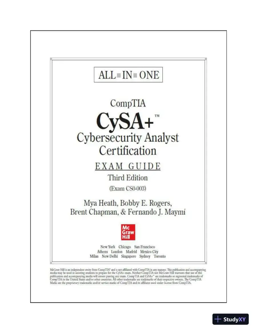 CompTIA CySA+ Cybersecurity Analyst Certification All-in-One Exam Guide (Exam CS0-003) (2024), page 4