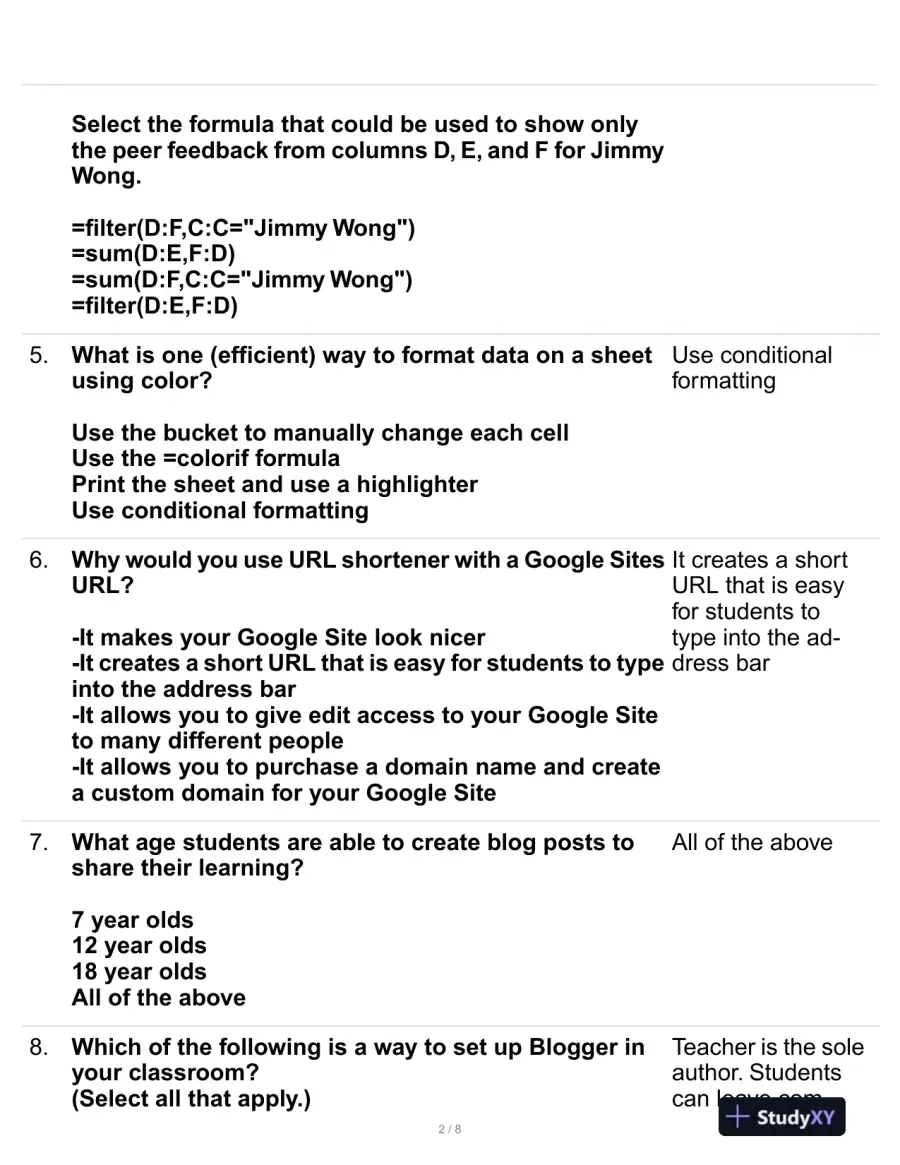 Computer Science Practice Exam With Answers (25 Solved Questions), page 3