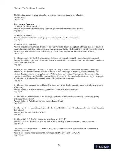 Essentials Of Sociology: A Down-To-Earth Approach, 8th Edition Test Bank - Page 14 preview image