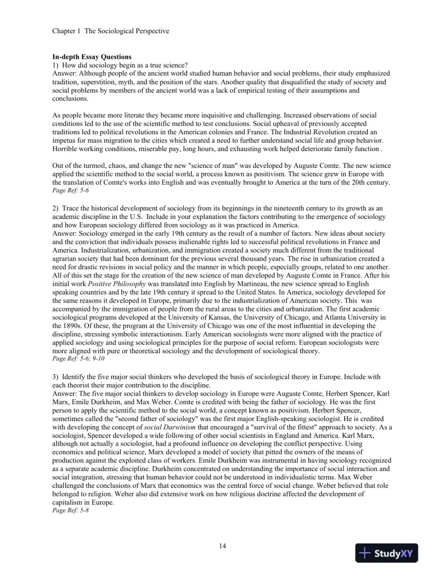Essentials Of Sociology: A Down-To-Earth Approach, 8th Edition Test Bank, page 16