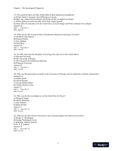 Essentials Of Sociology: A Down-To-Earth Approach, 8th Edition Test Bank - Page 6 preview image