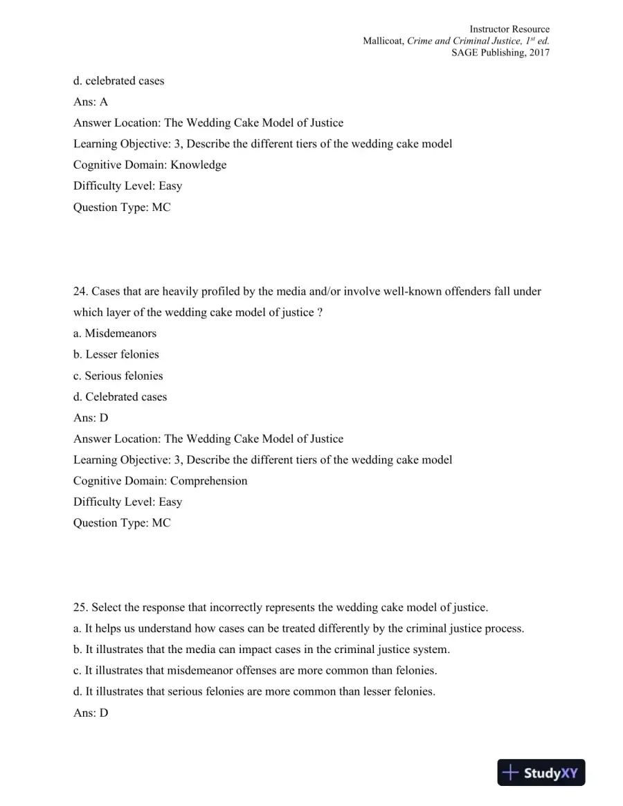 Crime and Criminal Justice: Concepts and Controversies 1st Edition Test Bank, page 13