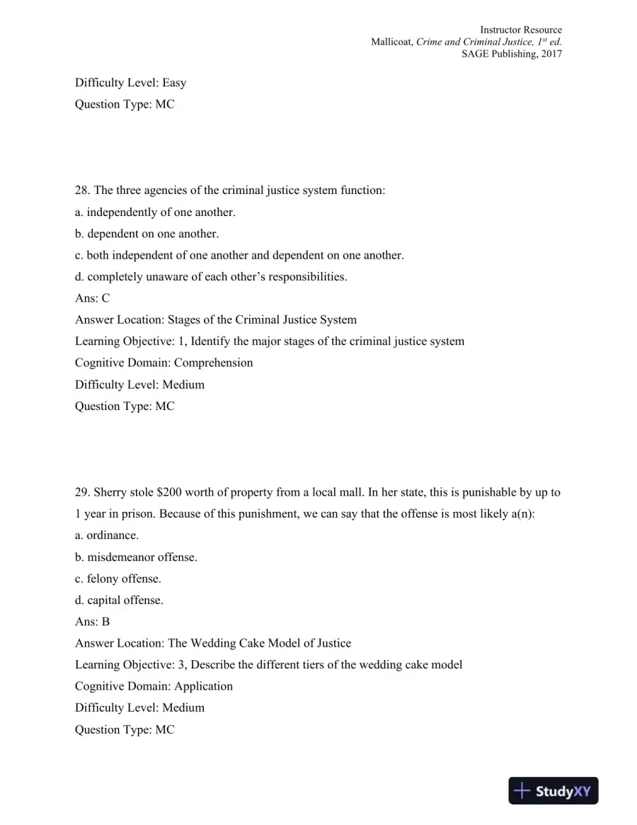 Crime and Criminal Justice: Concepts and Controversies 1st Edition Test Bank, page 15