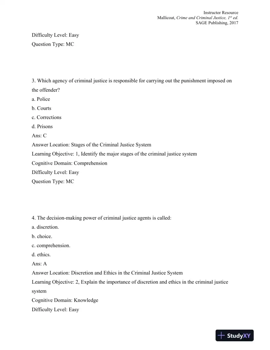 Crime and Criminal Justice: Concepts and Controversies 1st Edition Test Bank, page 3