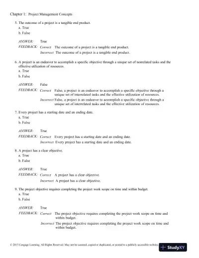 Successful Project Management, 6th Edition Test Bank - Page 3 preview image