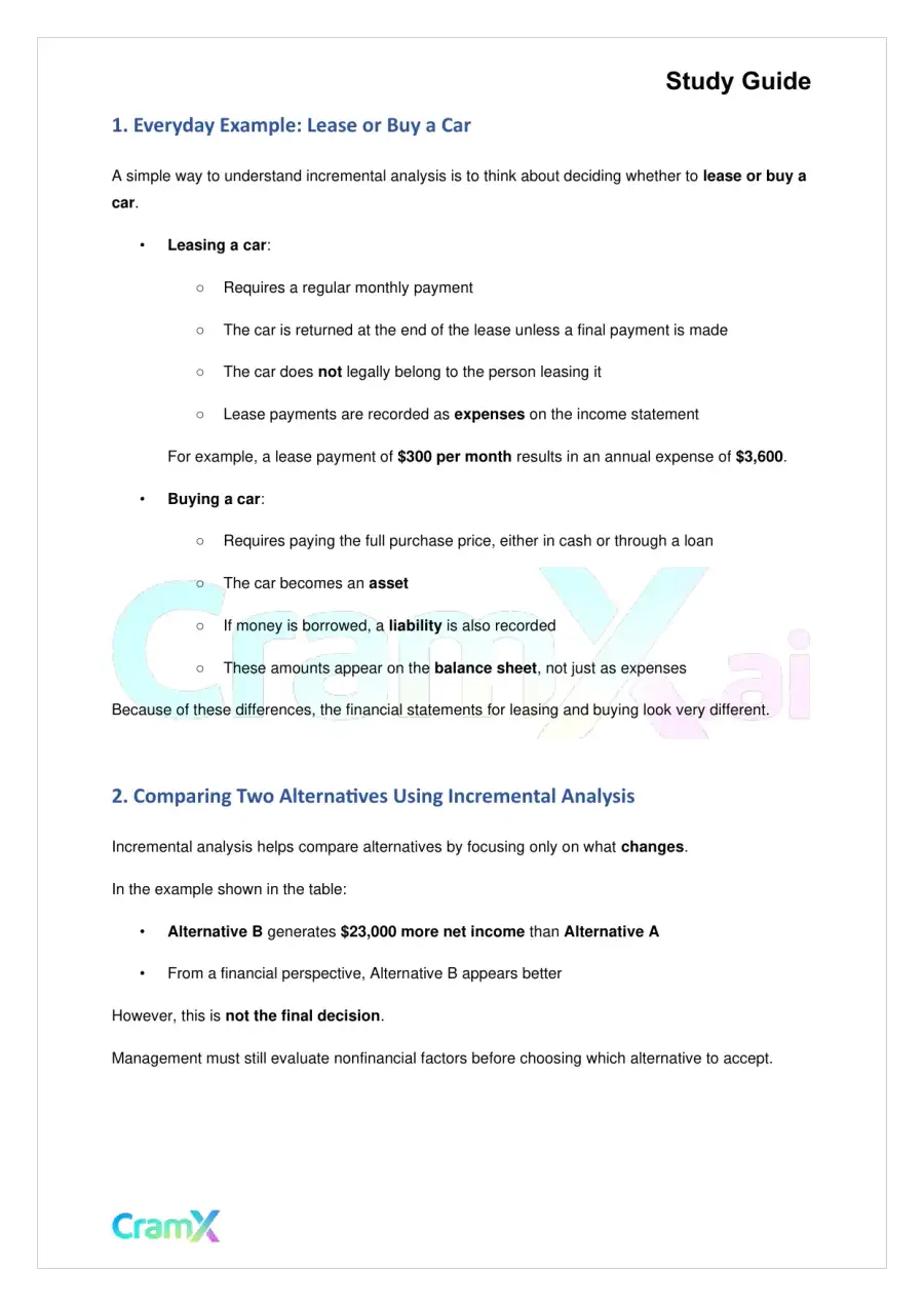 Accounting Principles II – Incremental Analysis, page 2