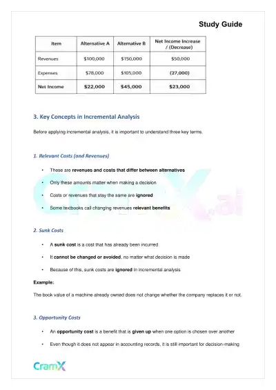 Accounting Principles II – Incremental Analysis - Page 3 preview image