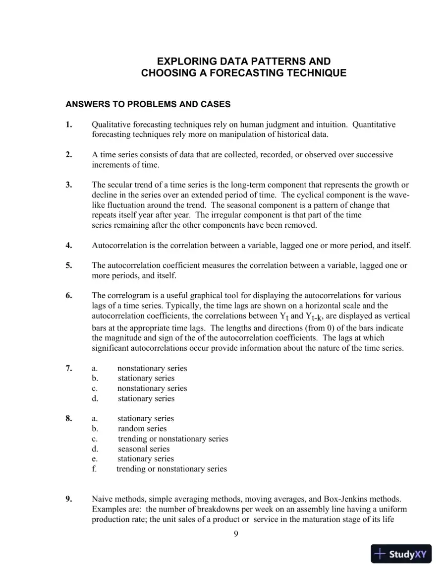 Solution Manual for Business Forecasting, 9th Edition, page 14
