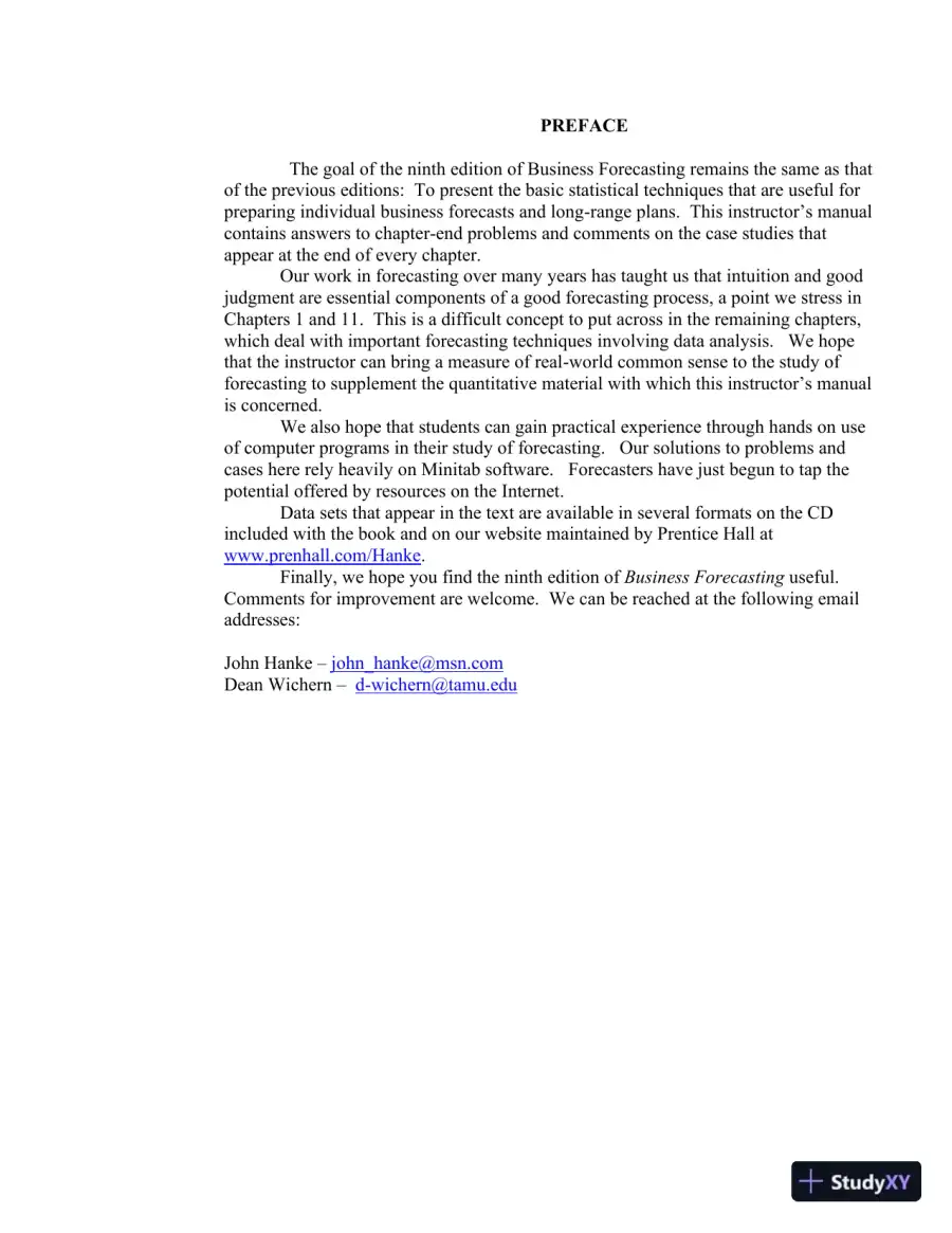 Solution Manual for Business Forecasting, 9th Edition, page 5