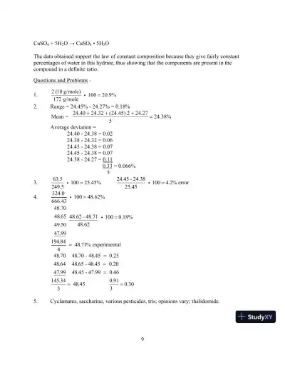 Chemistry And Life In The Laboratory: Experiments, 6th Edition Solution Manual - Page 10 preview image