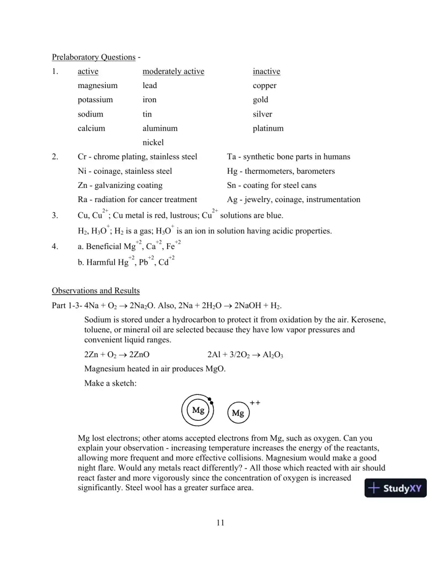 Chemistry And Life In The Laboratory: Experiments, 6th Edition Solution Manual, page 12