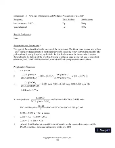 Chemistry And Life In The Laboratory: Experiments, 6th Edition Solution Manual - Page 14 preview image