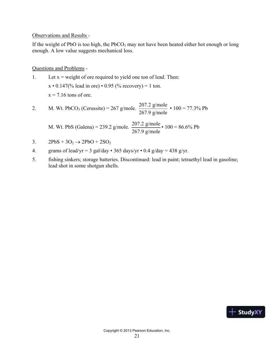 Chemistry And Life In The Laboratory: Experiments, 6th Edition Solution Manual, page 15