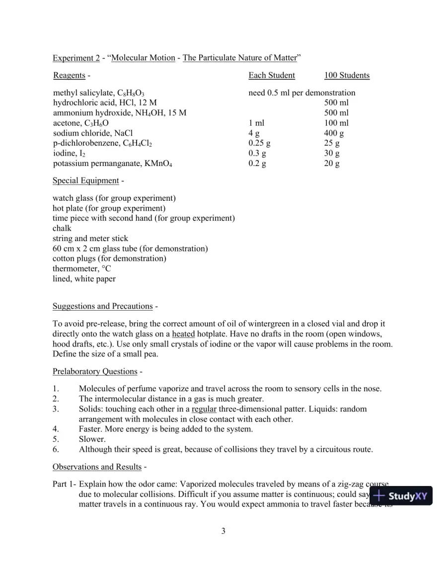 Chemistry And Life In The Laboratory: Experiments, 6th Edition Solution Manual, page 4