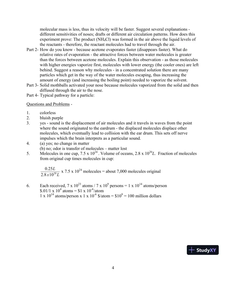 Chemistry And Life In The Laboratory: Experiments, 6th Edition Solution Manual, page 5