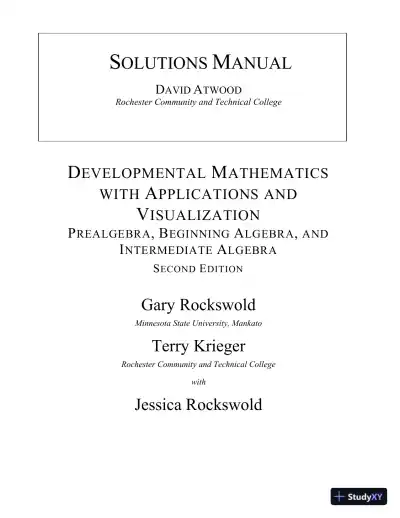 Solution Manual for Developmental Mathematics with Applications and Visualization: Prealgebra, Beginning Algebra, and Intermediate Algebra, 2nd Edition - Page 1 preview image