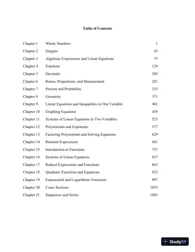 Solution Manual for Developmental Mathematics with Applications and Visualization: Prealgebra, Beginning Algebra, and Intermediate Algebra, 2nd Edition - Page 3 preview image