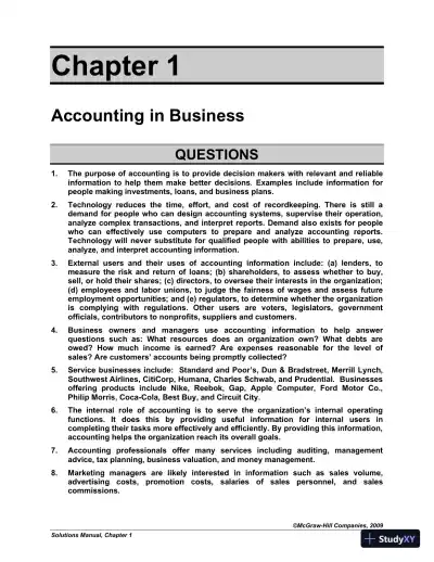 Solution Manual For Fundamental Accounting Principles with Best Buy Annual Report, 19th Edition - Page 1 preview image