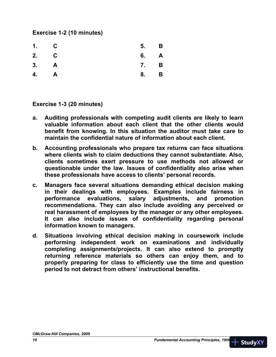 Solution Manual For Fundamental Accounting Principles with Best Buy Annual Report, 19th Edition, page 11