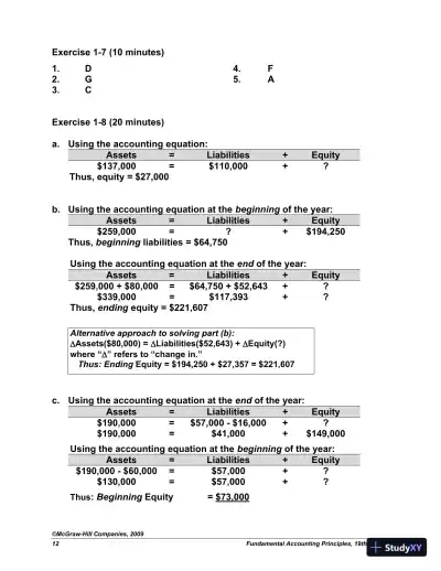 Solution Manual For Fundamental Accounting Principles with Best Buy Annual Report, 19th Edition - Page 13 preview image